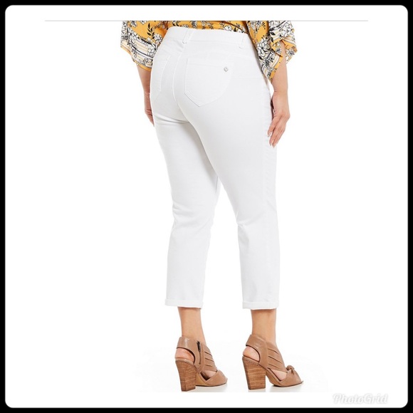 NWT Democracy “Ab Solution” Crop Ankle Jeans White - Picture 5 of 14